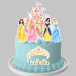 TOPO DE BOLO PRINCESAS + ARTE REDONDA PARA PAINEL