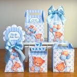 Caixinhas de Ursinho Azul - Arquivo de Corte